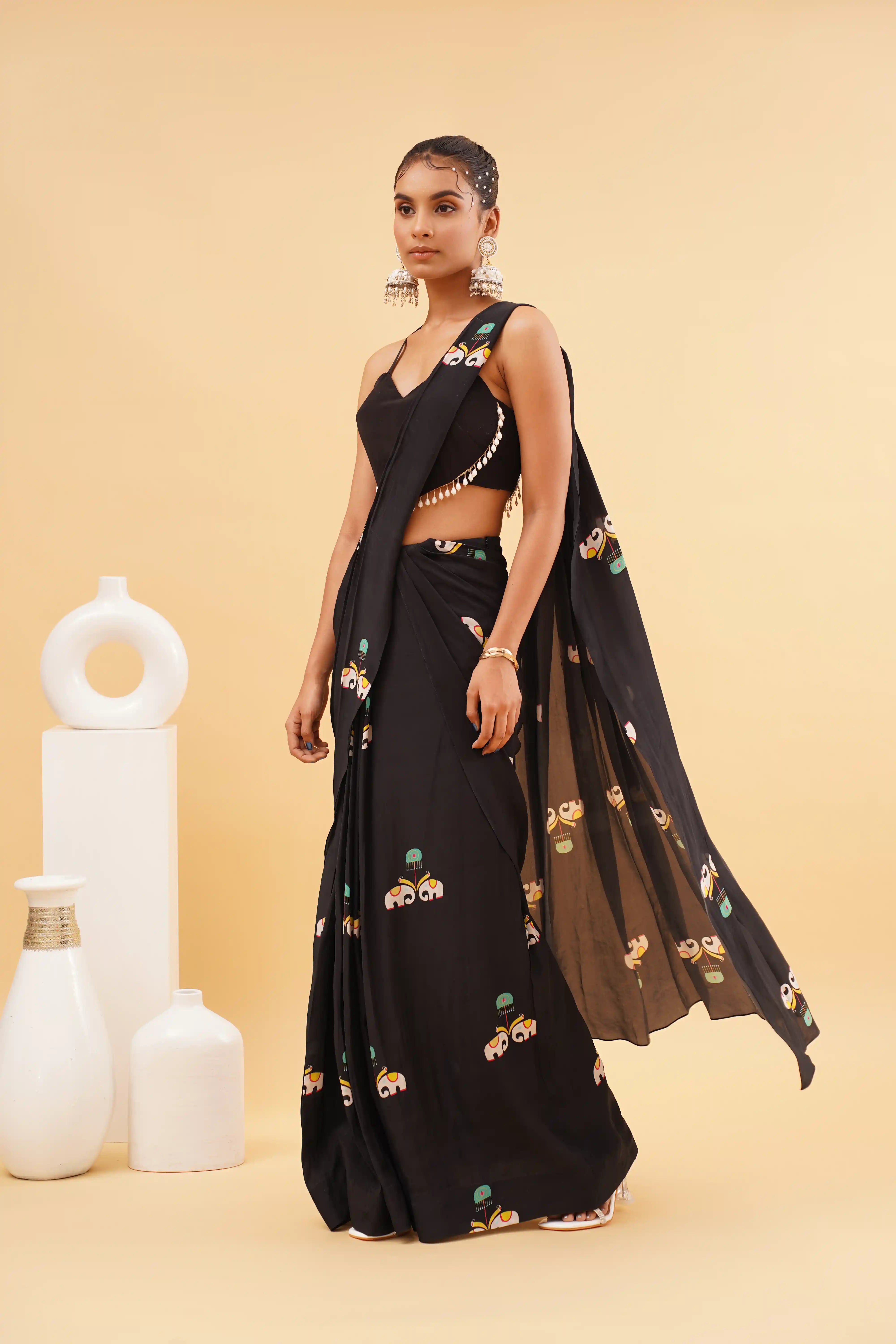 Nazakat saree - Black