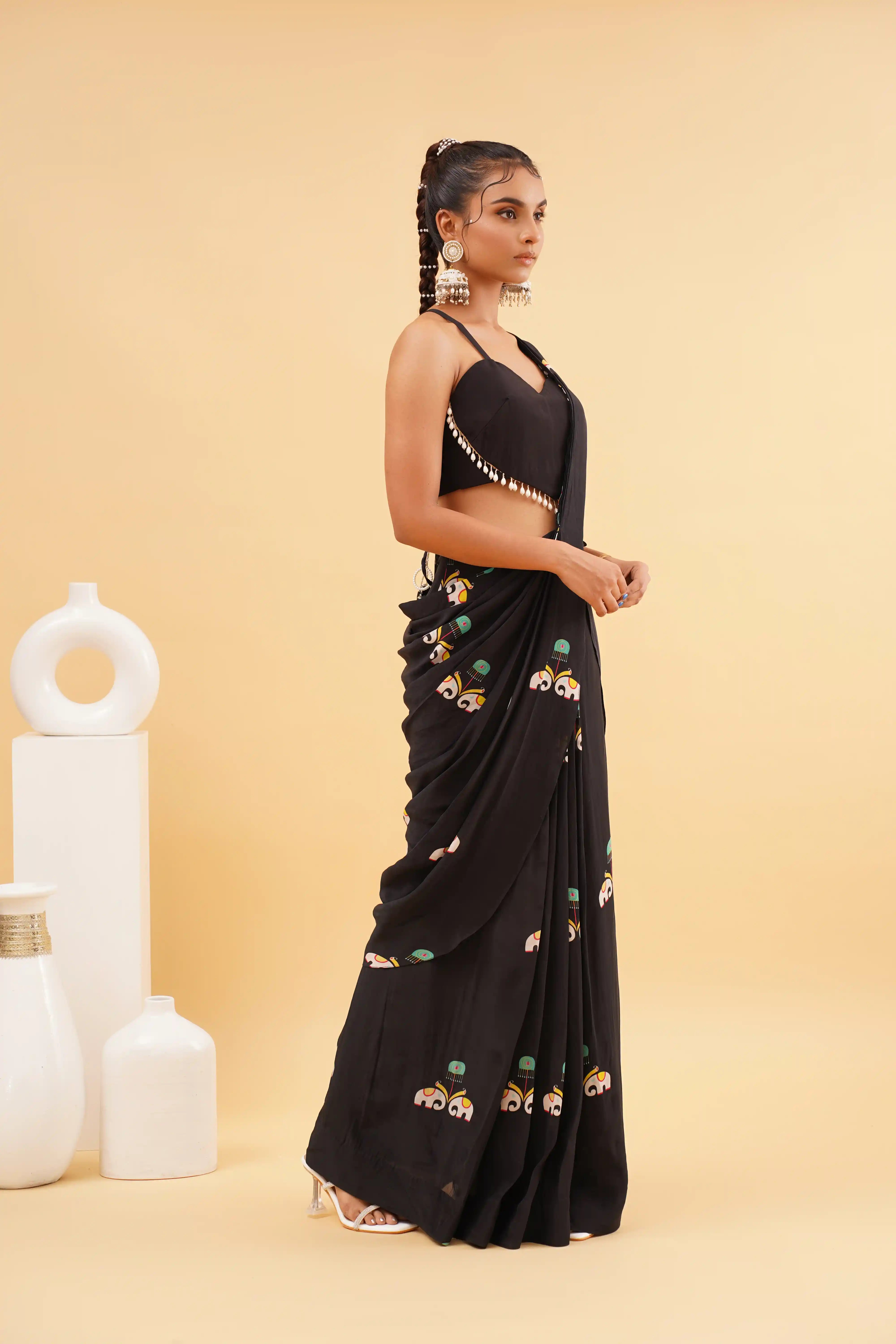 Nazakat saree - Black