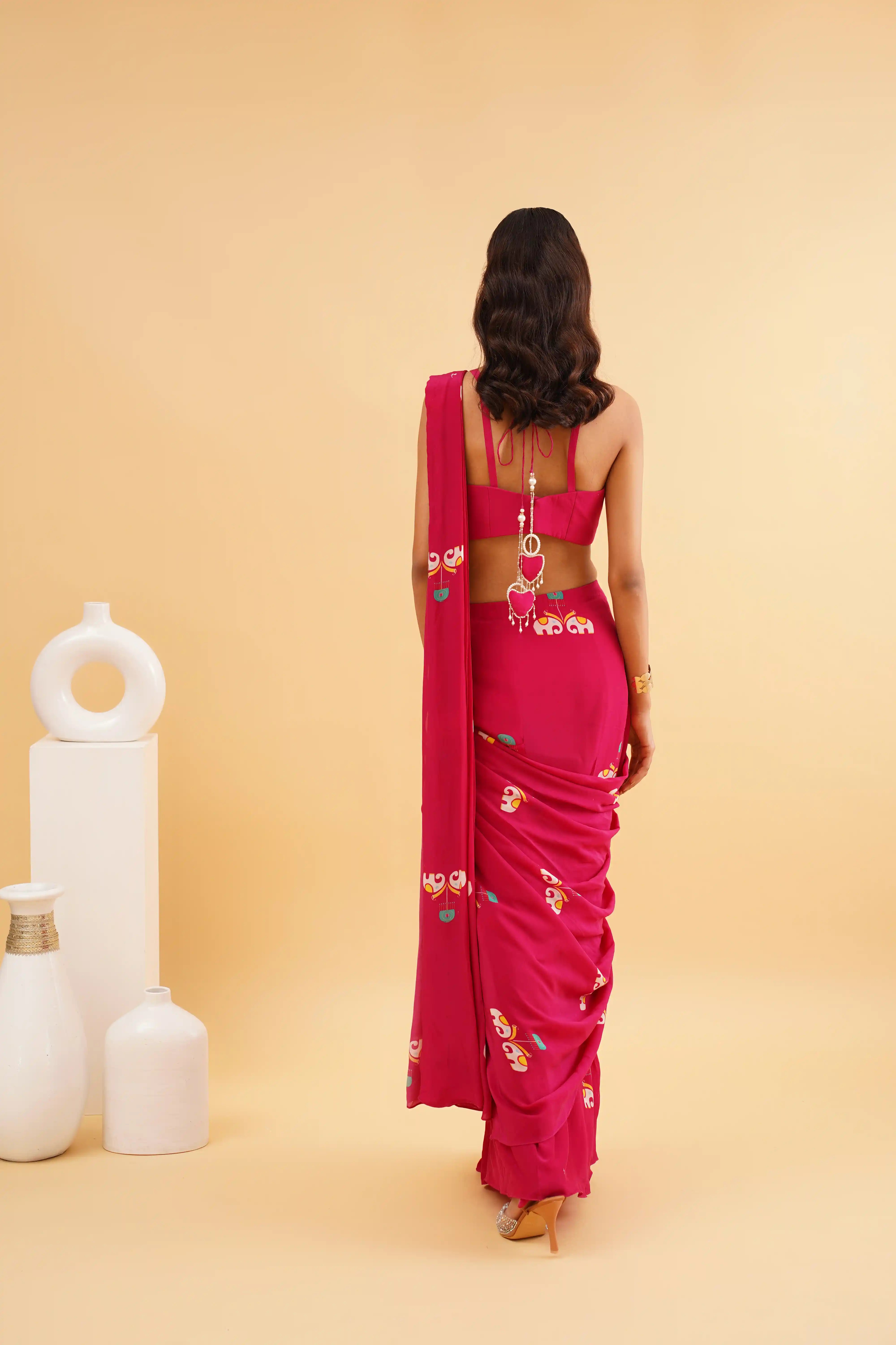 Nazakat saree - Fuchsia