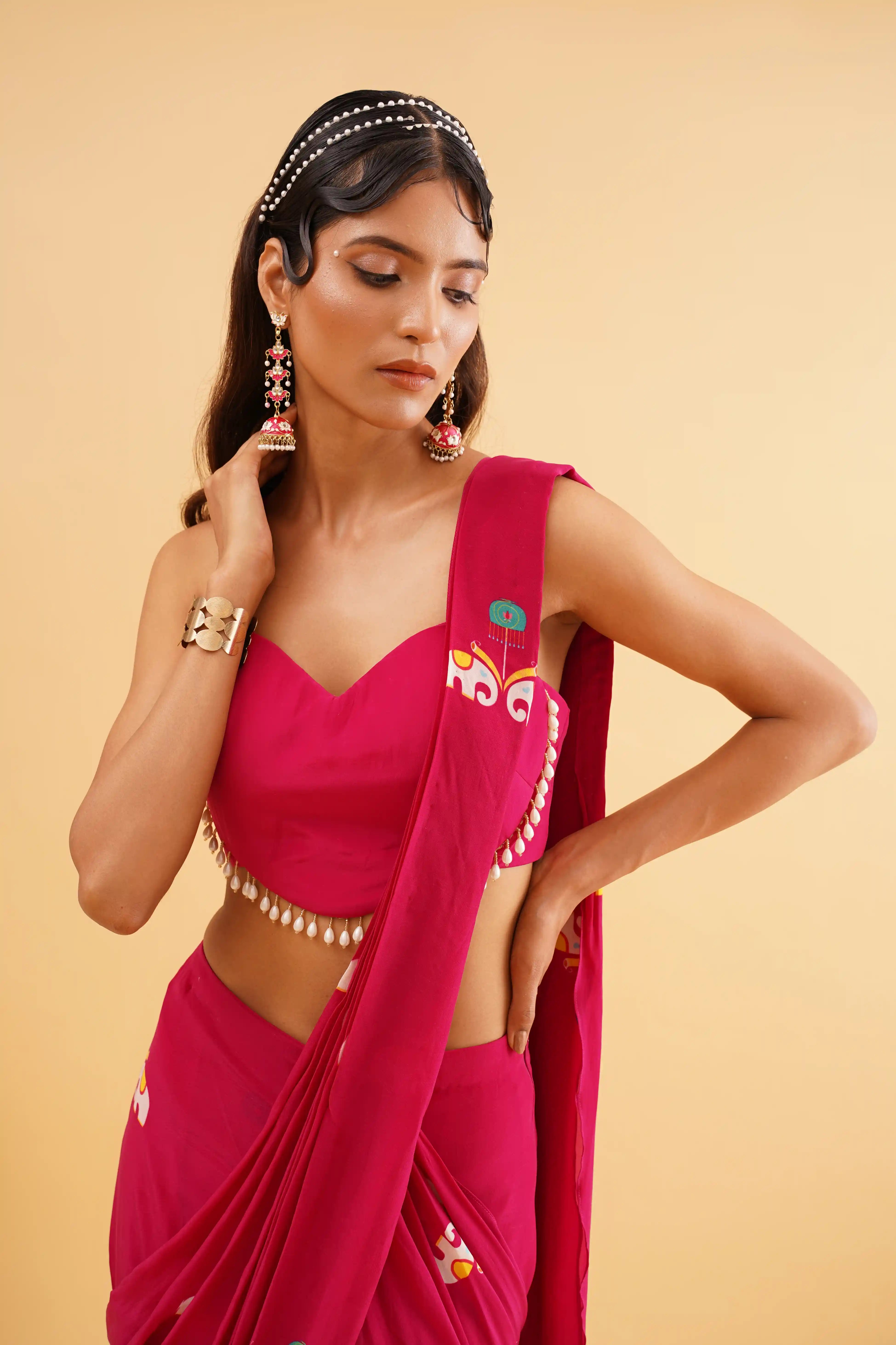 Nazakat saree - Fuchsia