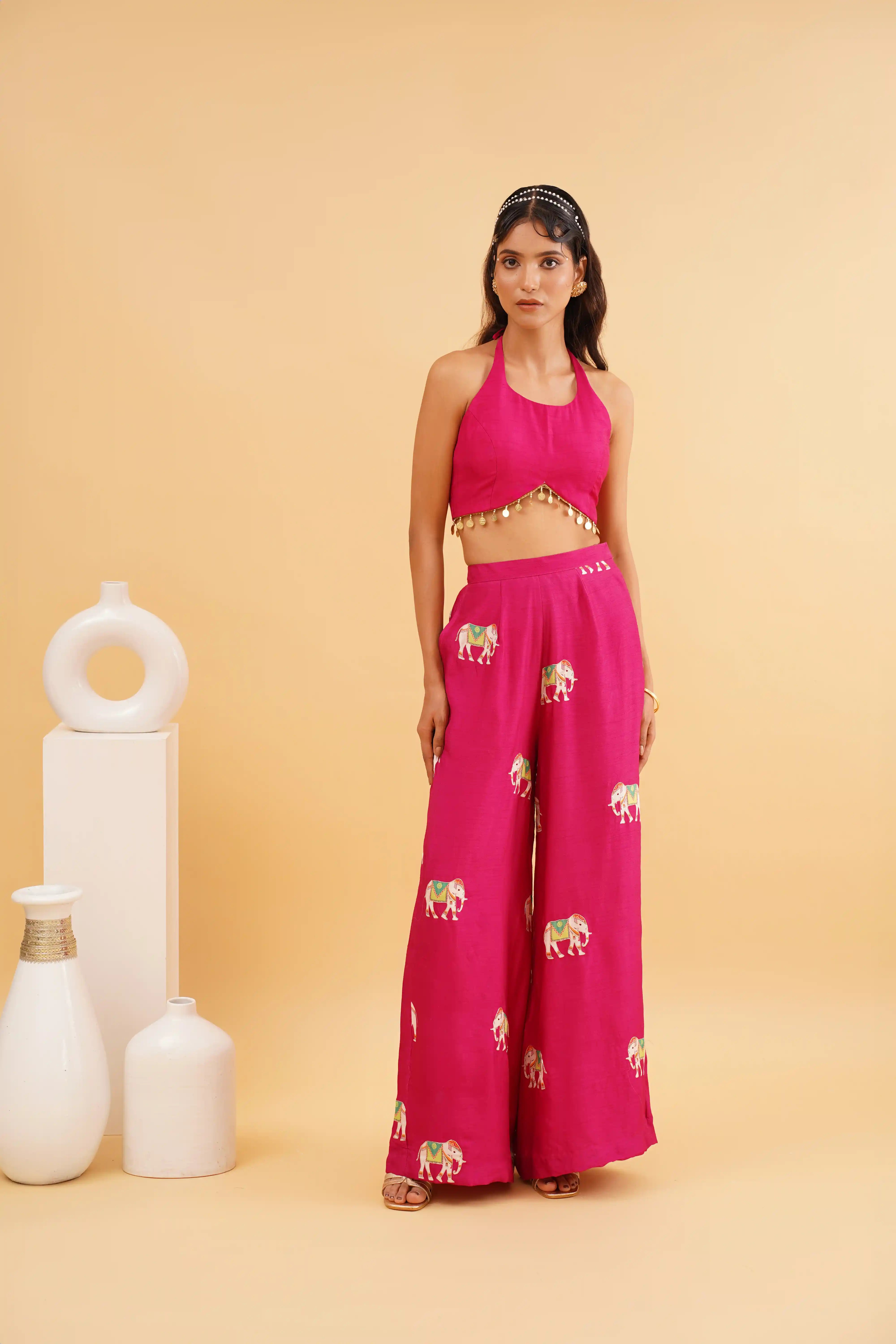 Nazrana co-ord set - Fuchsia