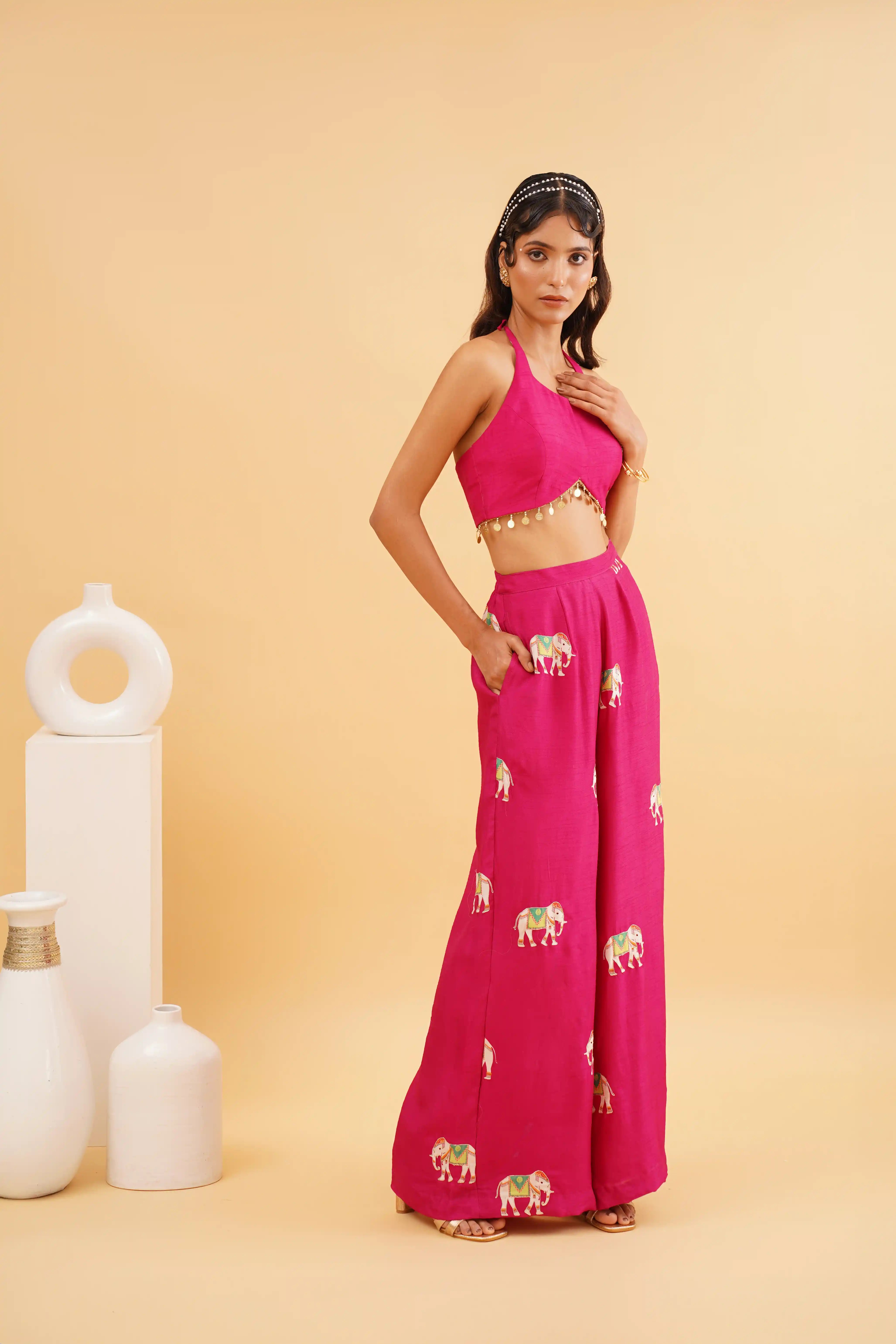 Nazrana co-ord set - Fuchsia