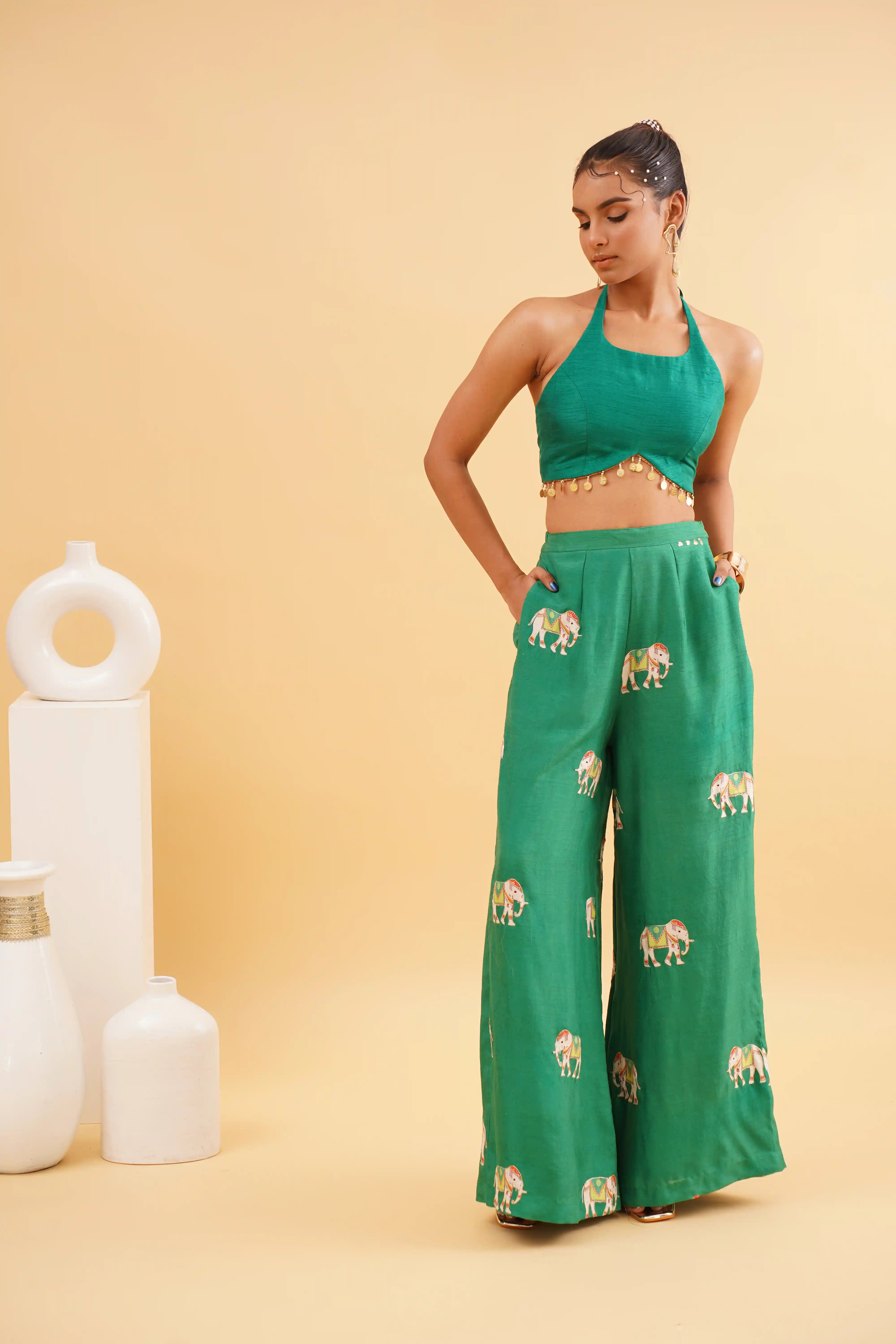 Nazrana co-ord set - Emerald Green