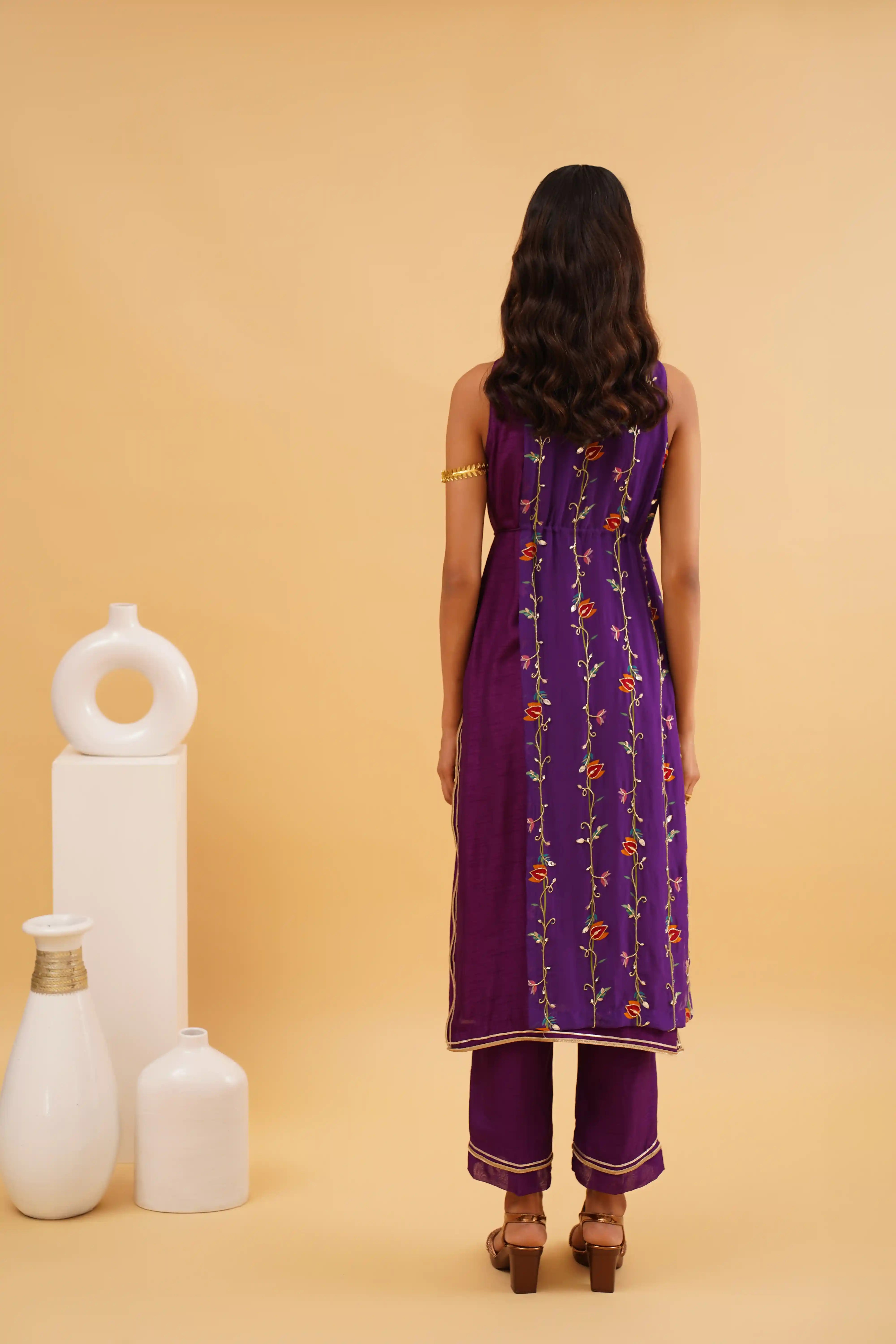 Gulzaar Kurta Set - Purple