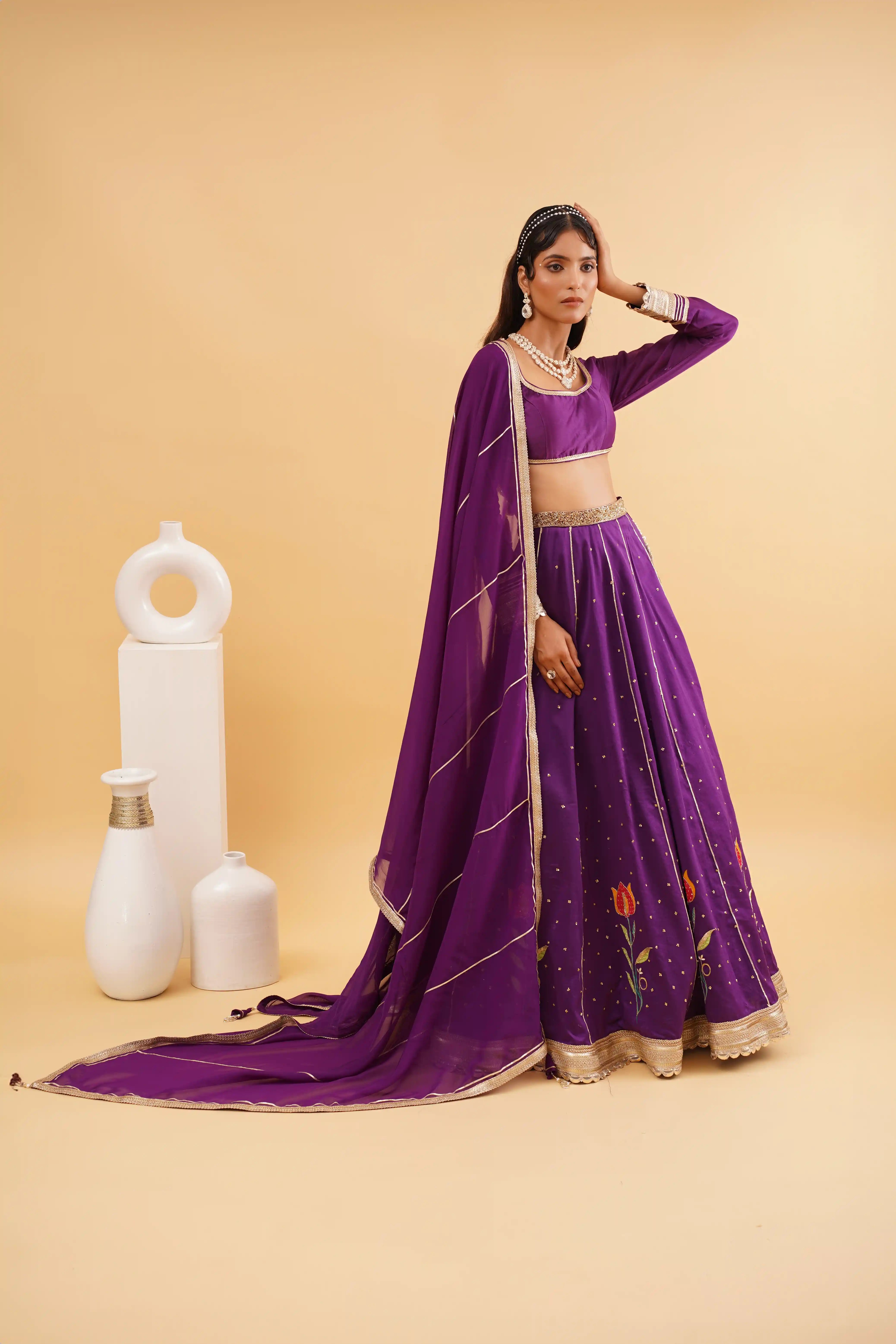 Barkat Lehenga - Purple