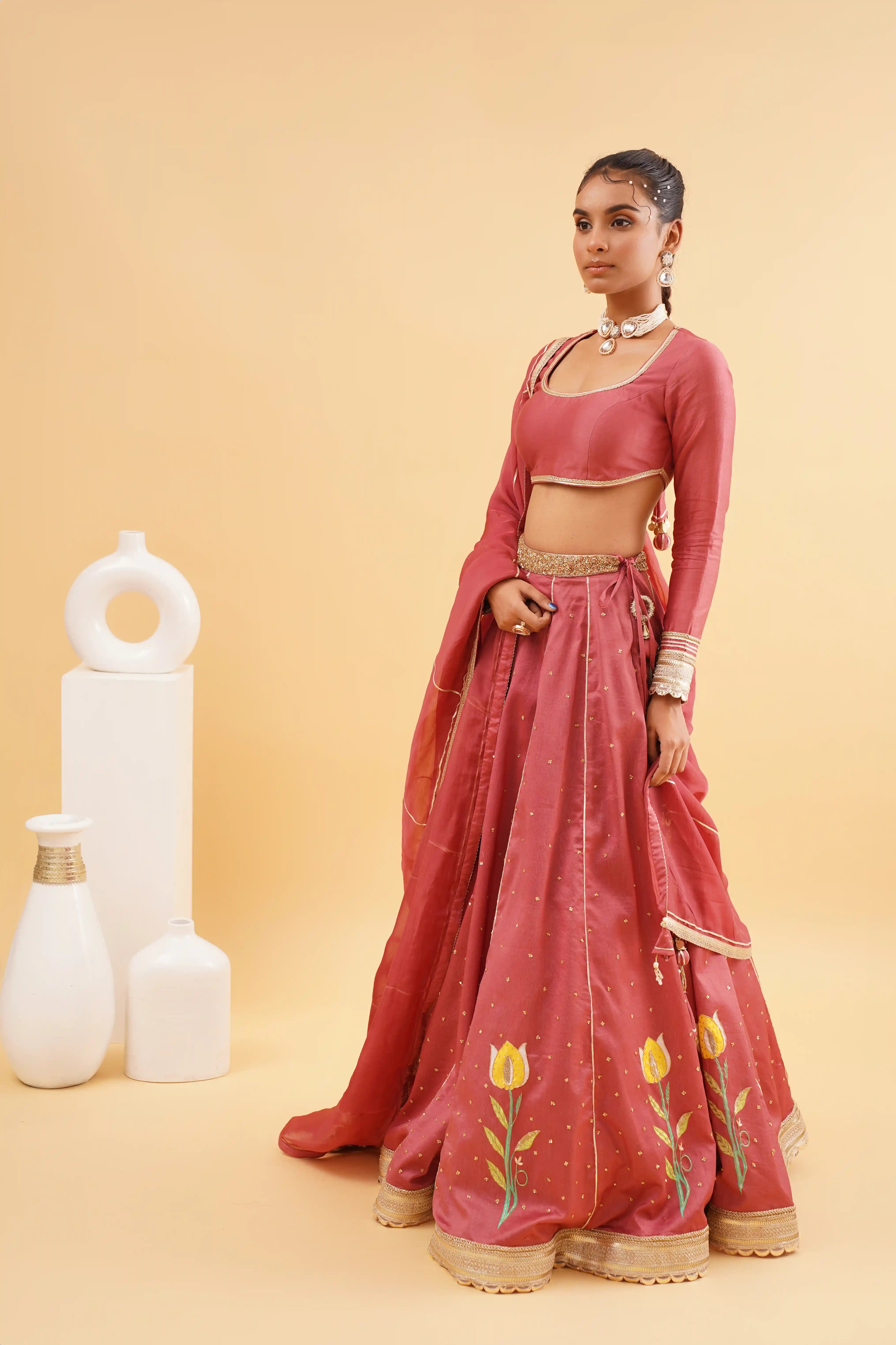 Barkat Lehenga - Rust