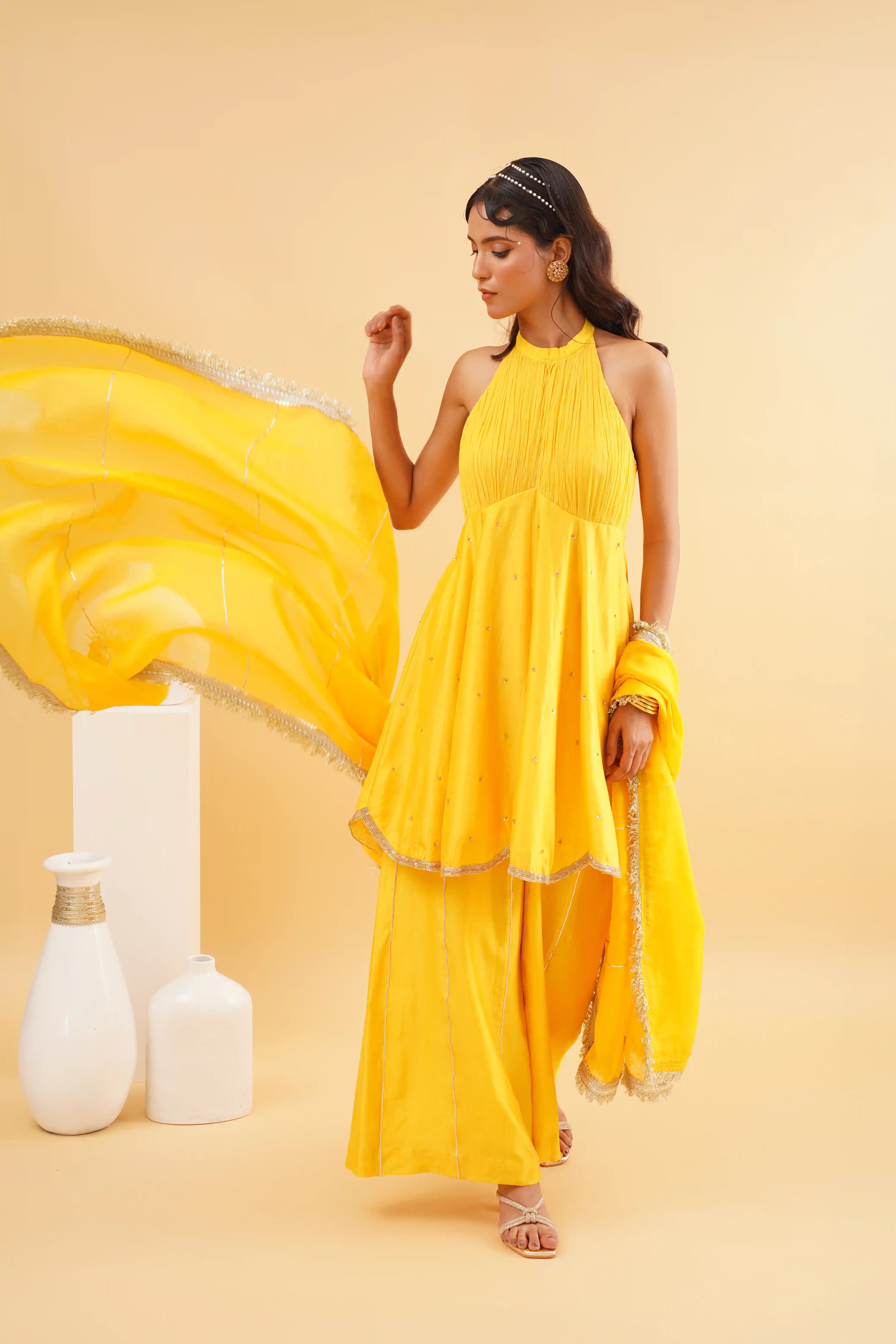 Jashn sharara set - Yellow