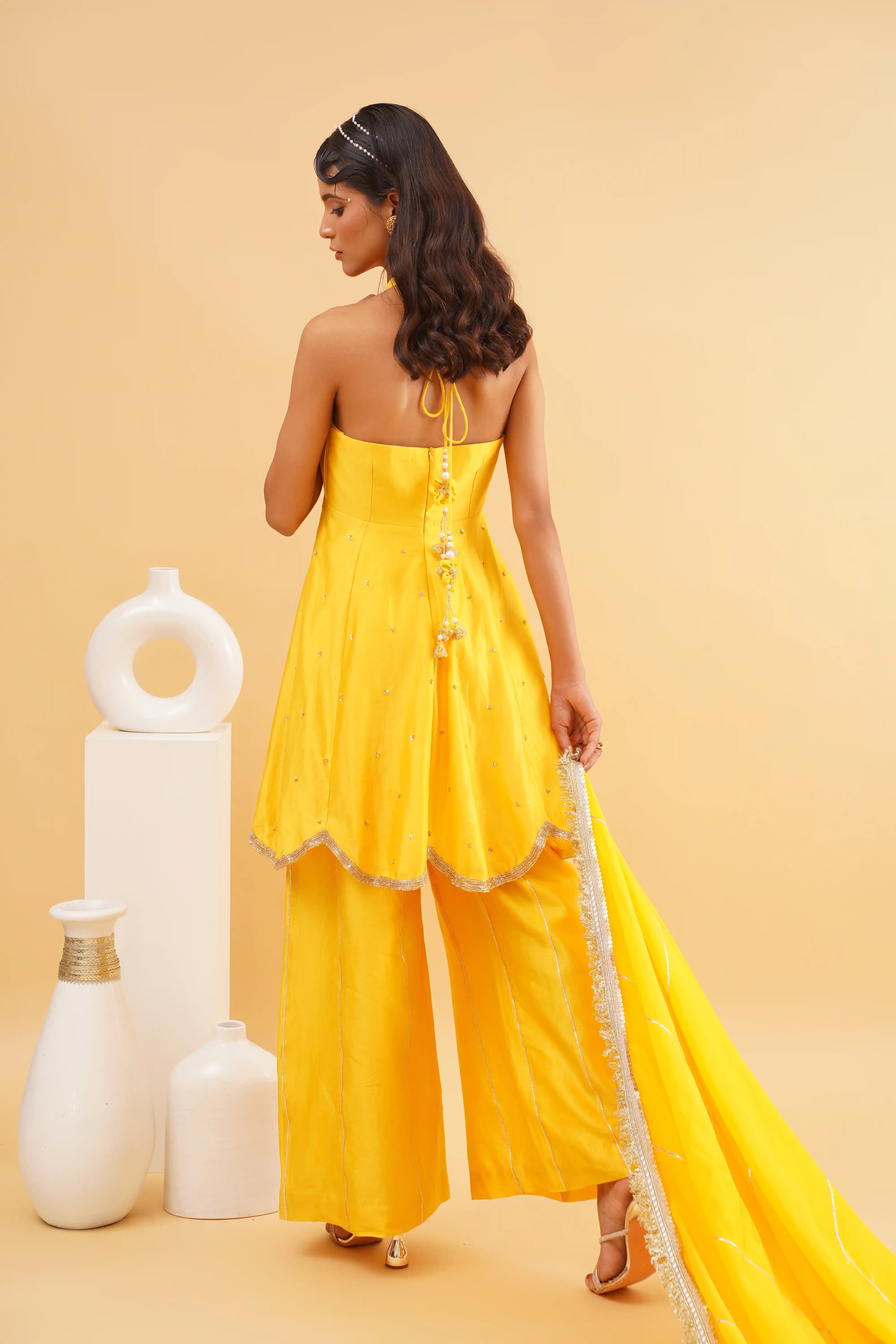 Jashn sharara set - Yellow