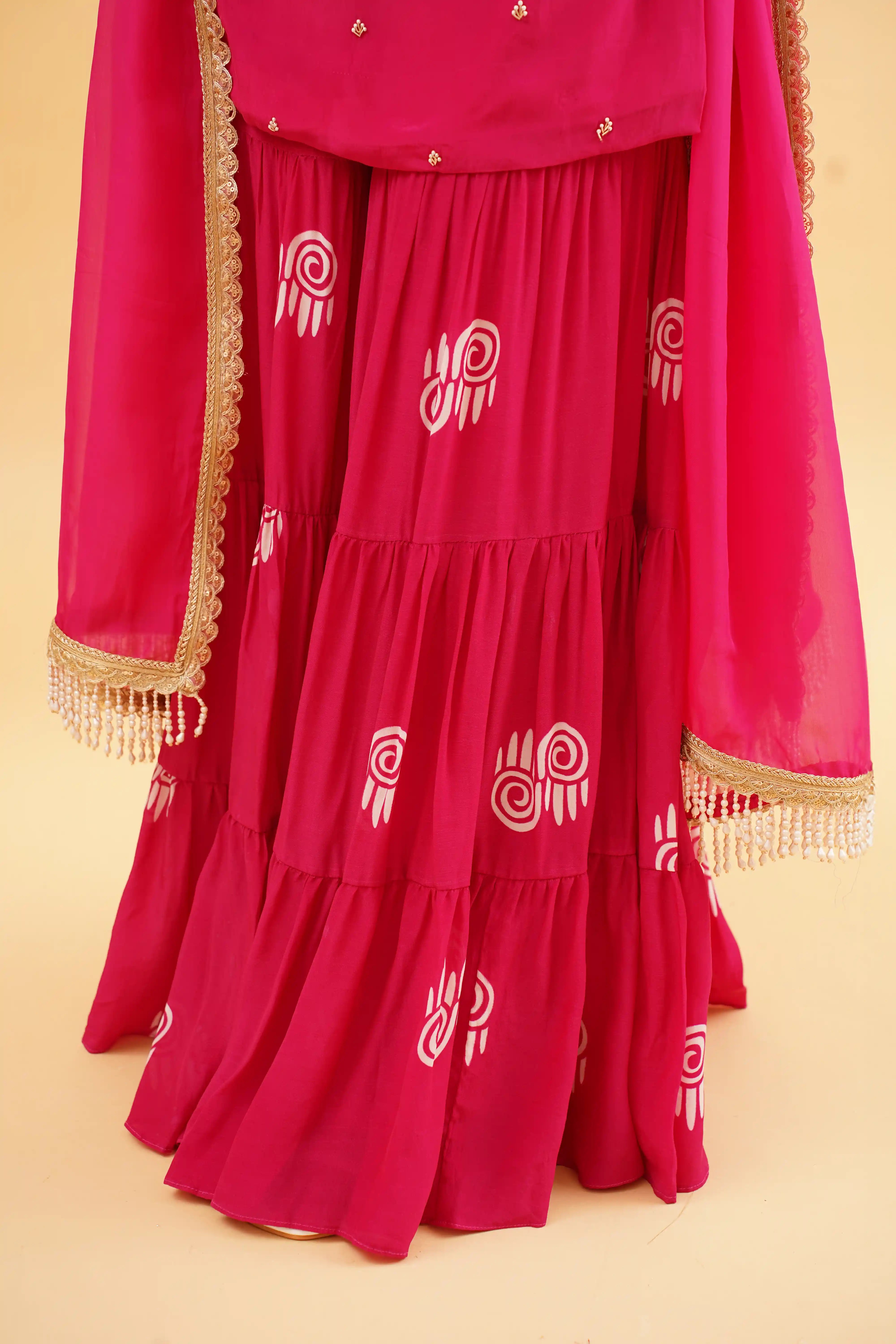 Chahat Sharara Set - Fuchsia