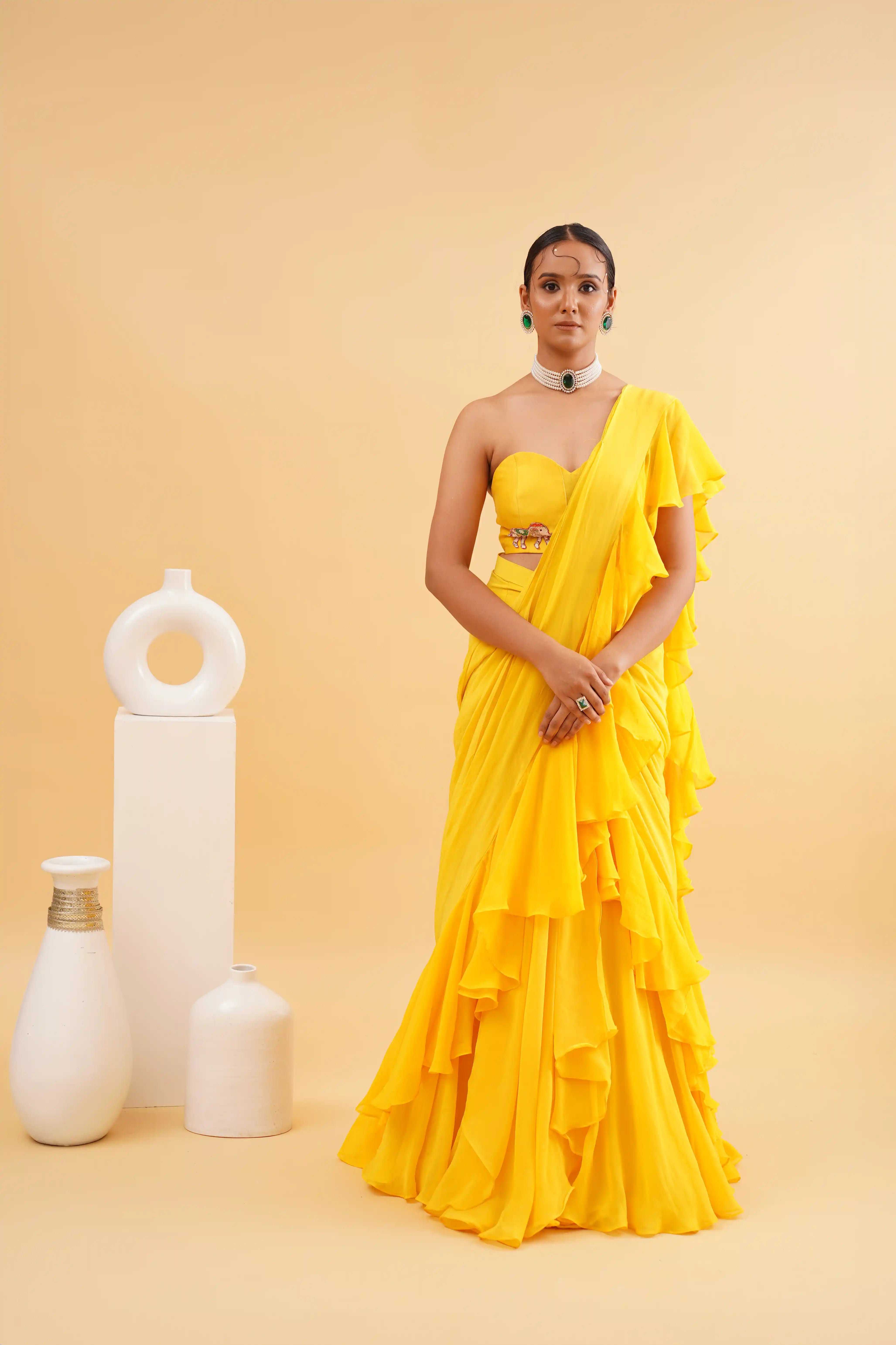 Anmol Saree - Yellow