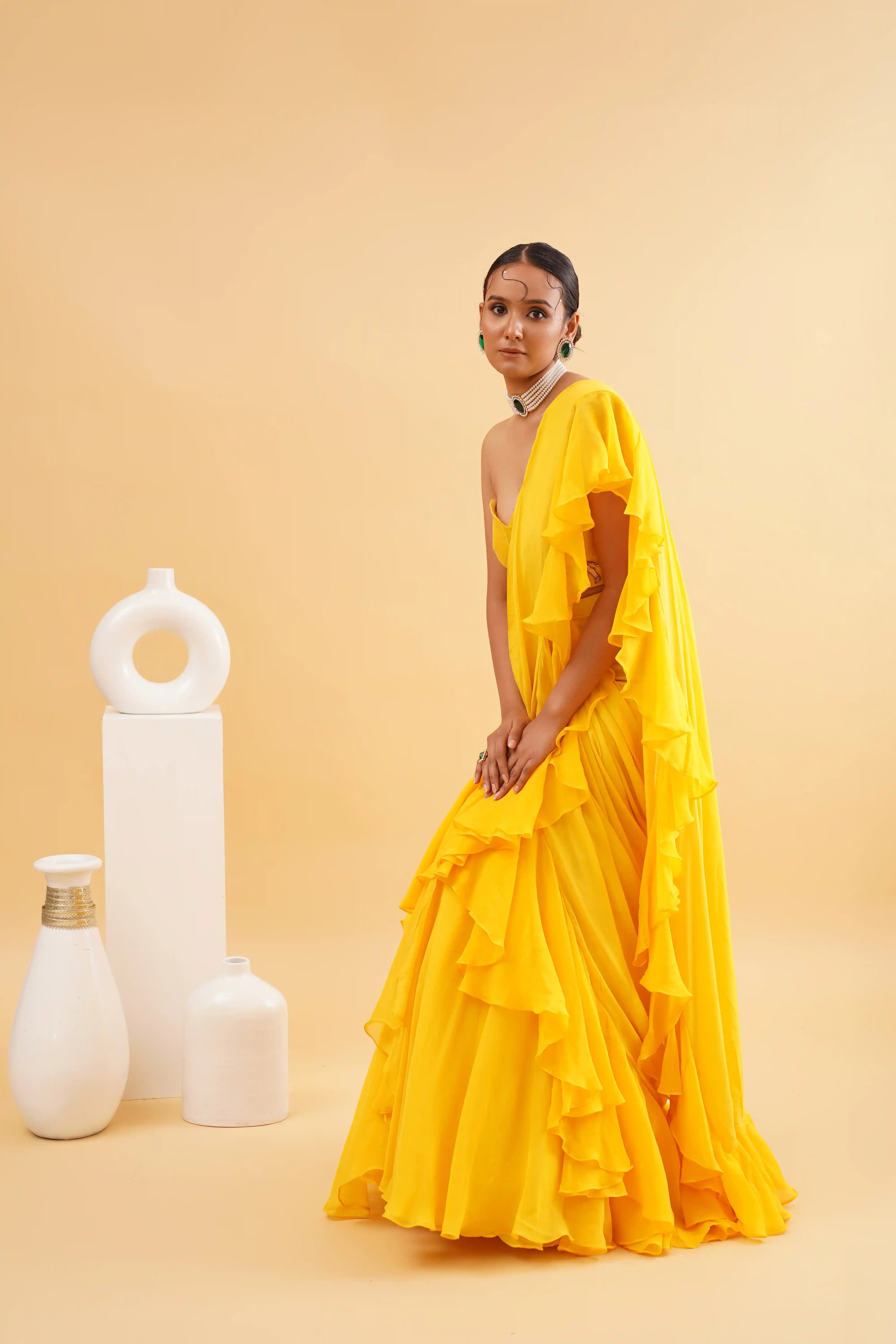 Anmol Saree - Yellow