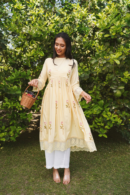Blooming rose kurta set
