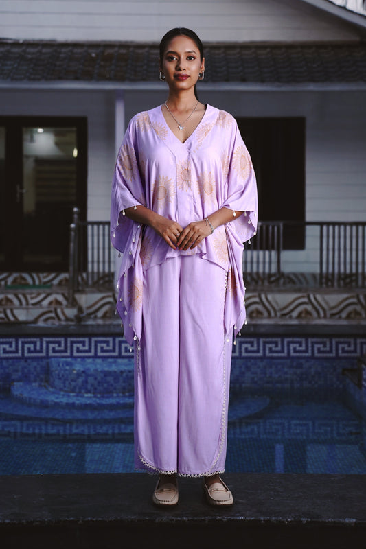 Golden petals kaftan co-ord