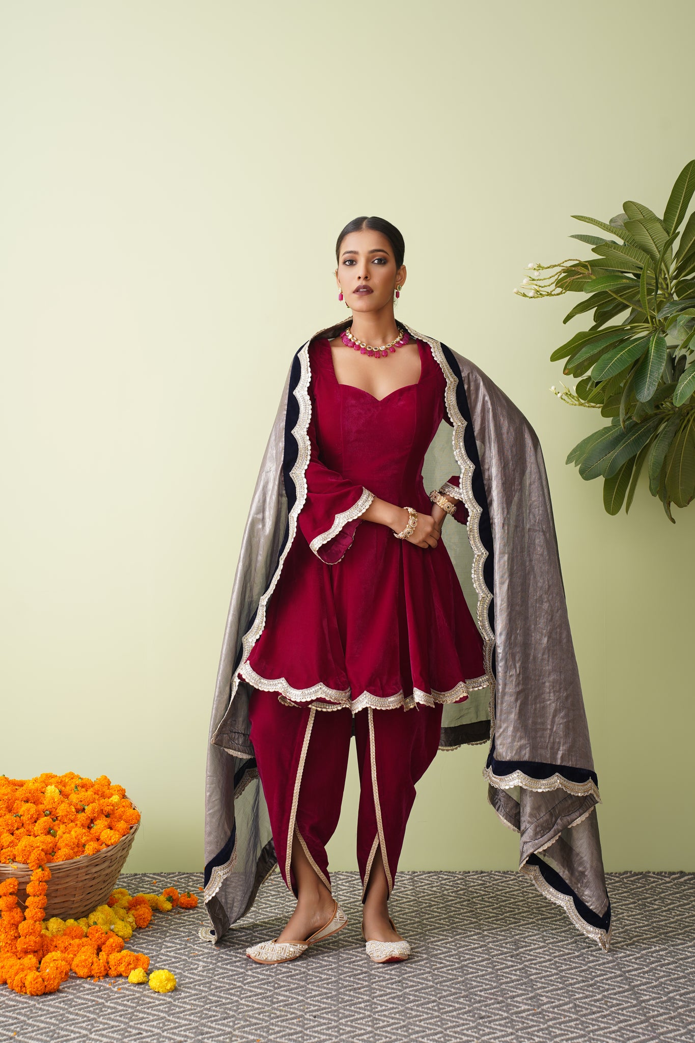 Jhoomar short anarkali