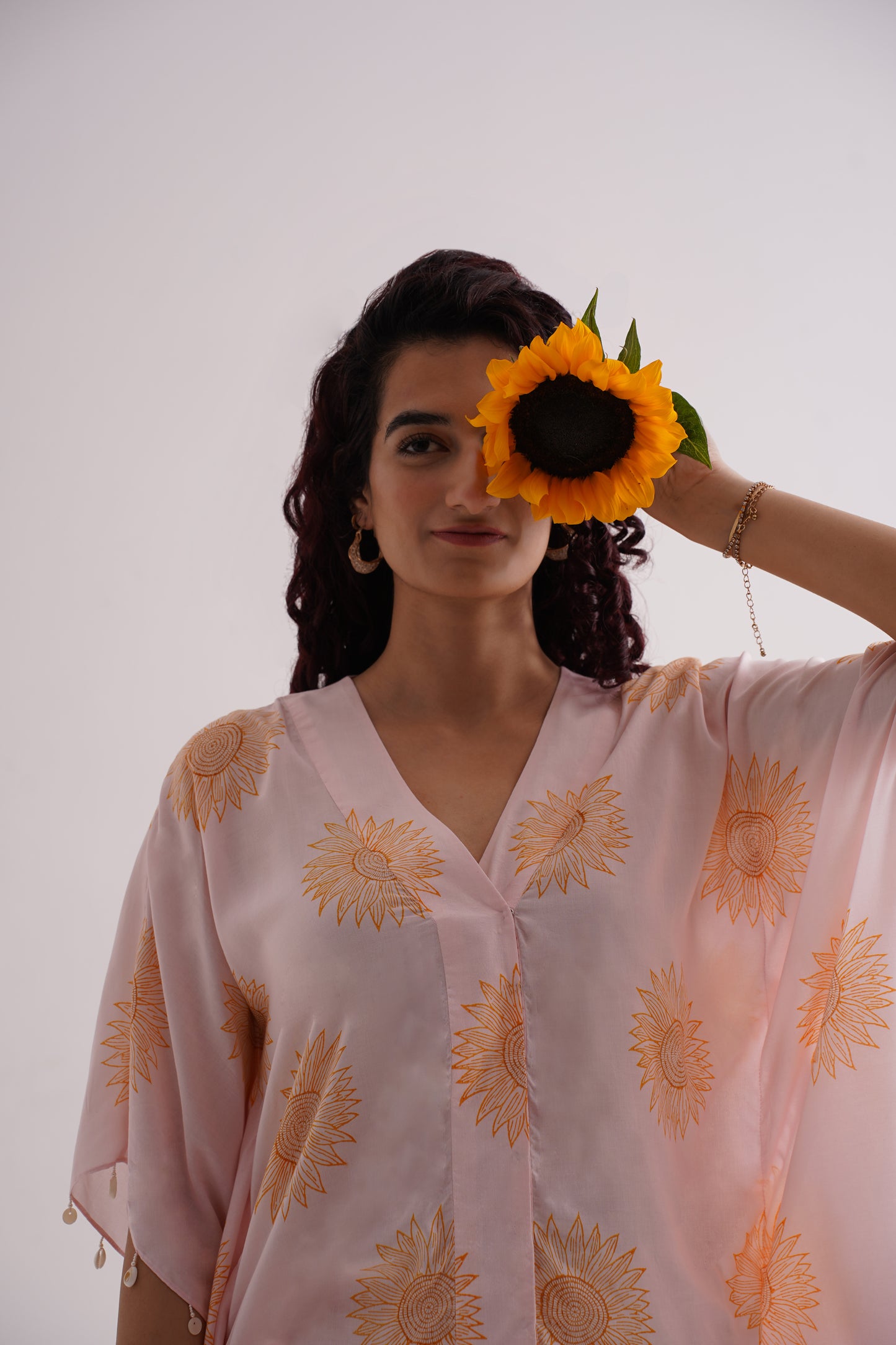 Golden petals kaftan co-ord