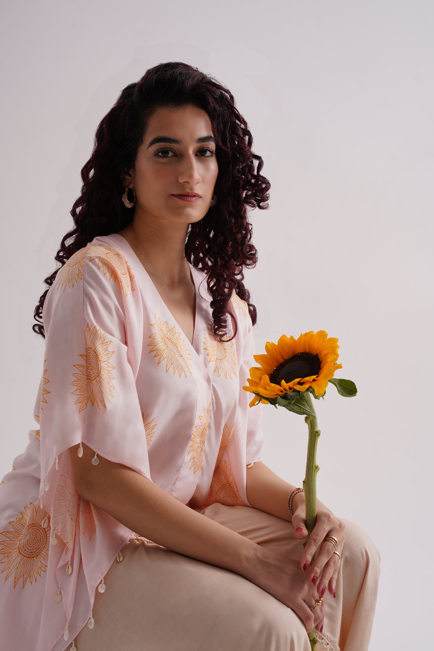 Golden petals kaftan co-ord